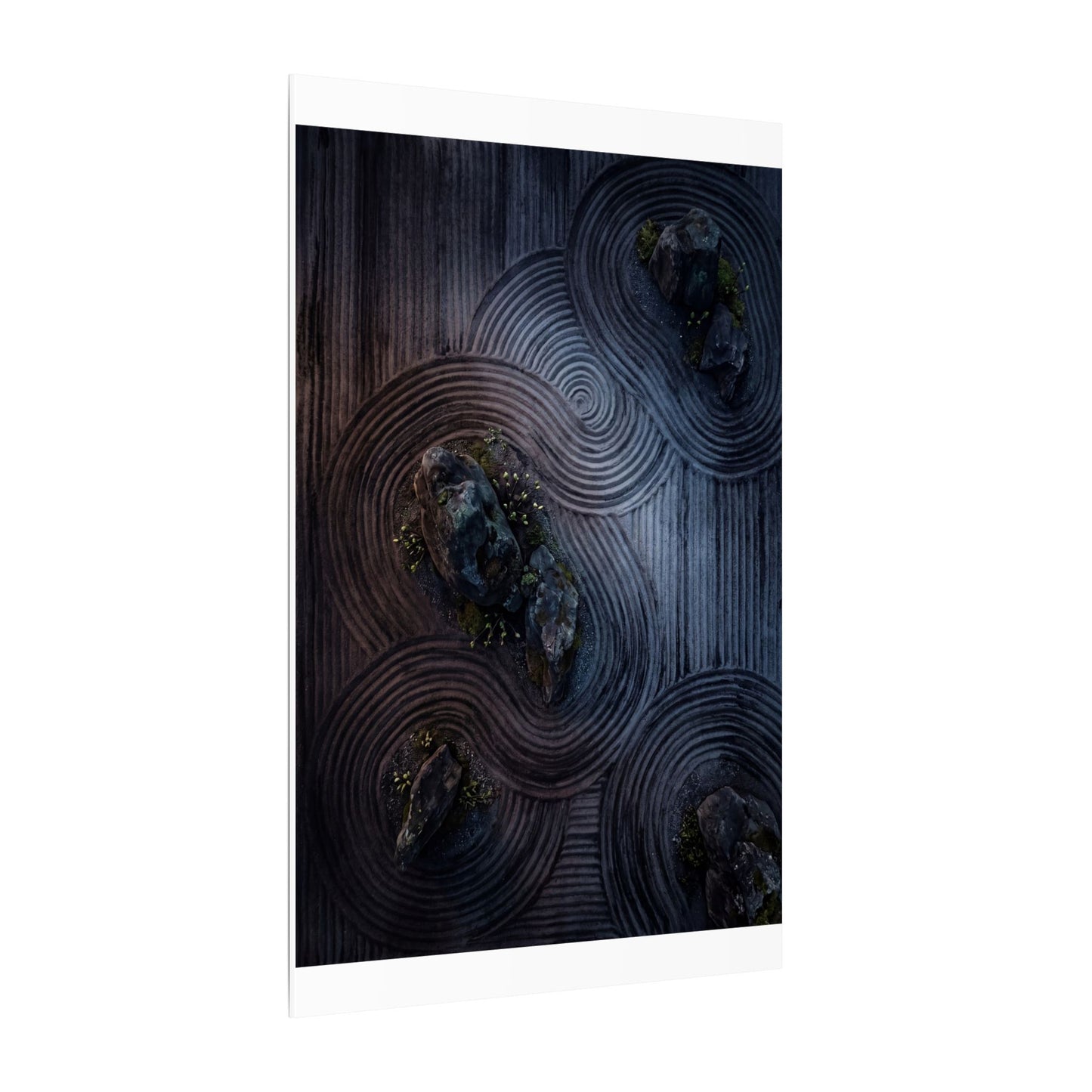 Spring Rock Garden Charcoal Ink Canvas Art | Bold Decor