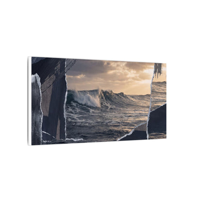 Fukinsei Ocean Wave Canvas Art - Dark Japandi Shadow Zen