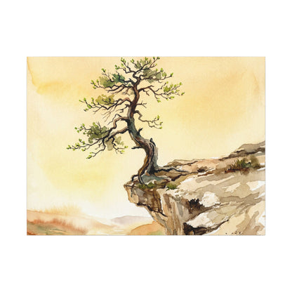 Golden Hour Pine Tree Canvas Art - Japandi Fukinsei Art Print