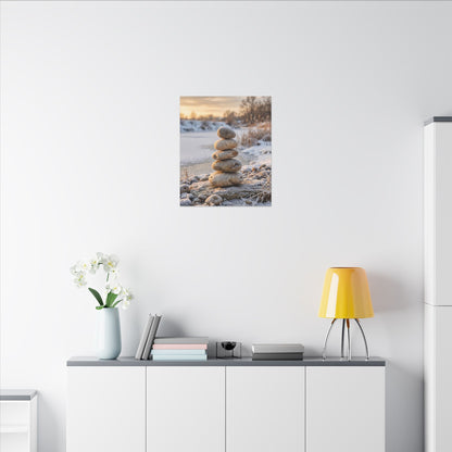Ma River Stones Canvas Art - Japandi Japanese Pattern
