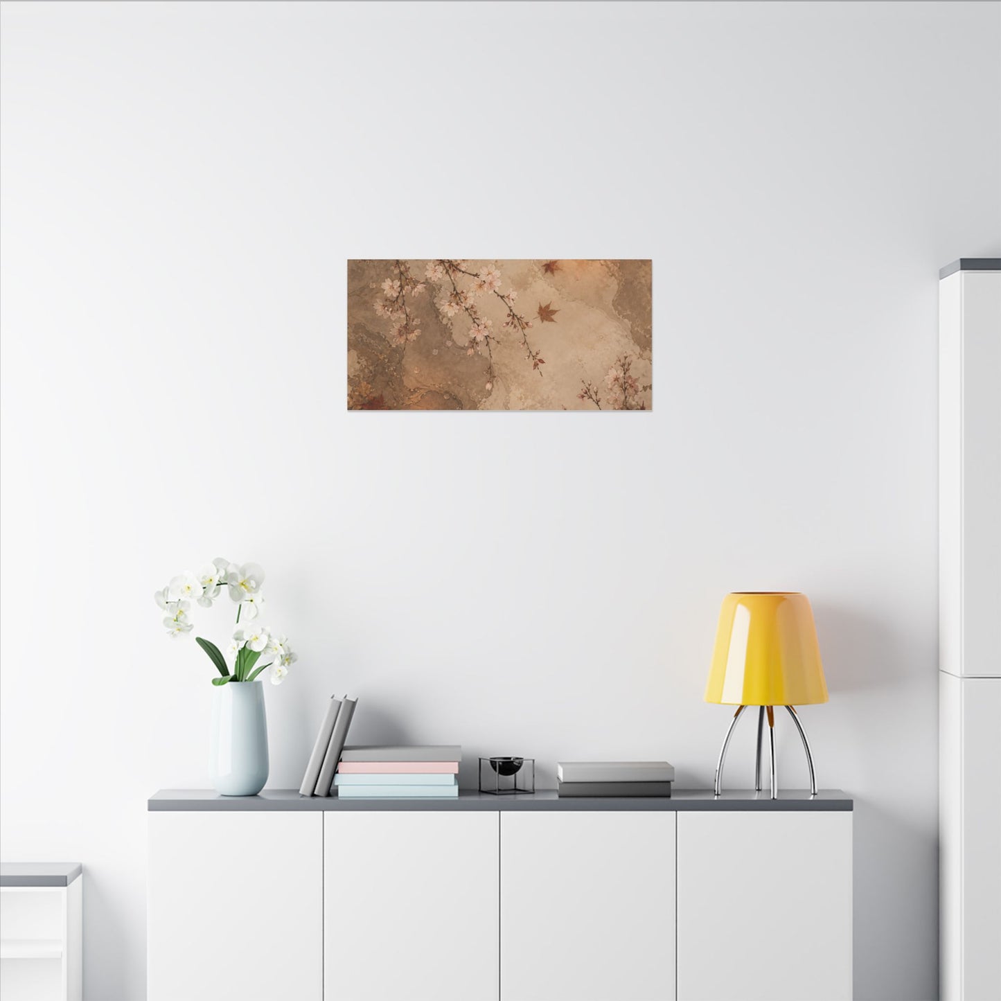 Cherry Blossom Canvas Art | Autumn Japandi Japanese Pattern Art