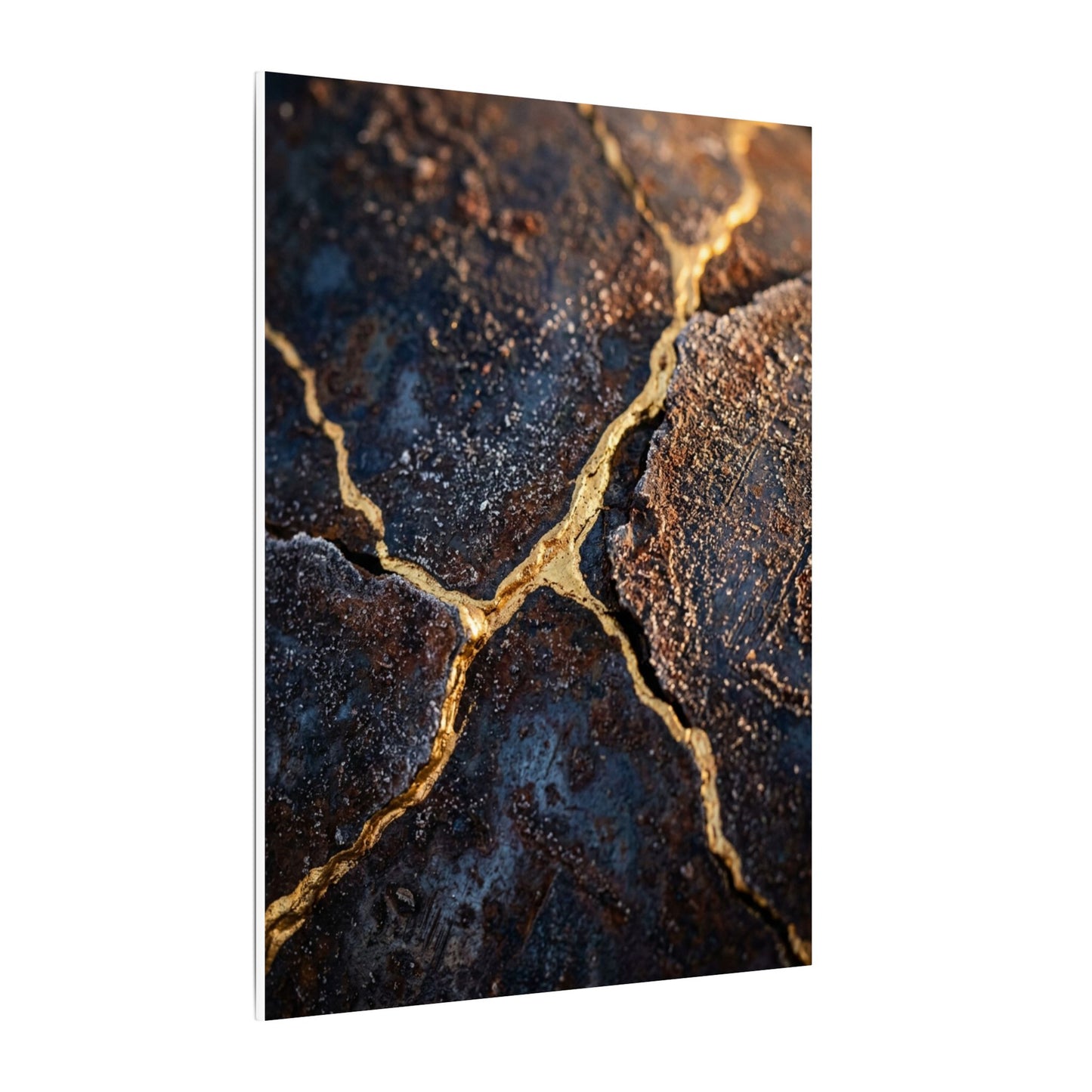 Winter Rust Patina Gold Vein Canvas Art | Resilient Decor
