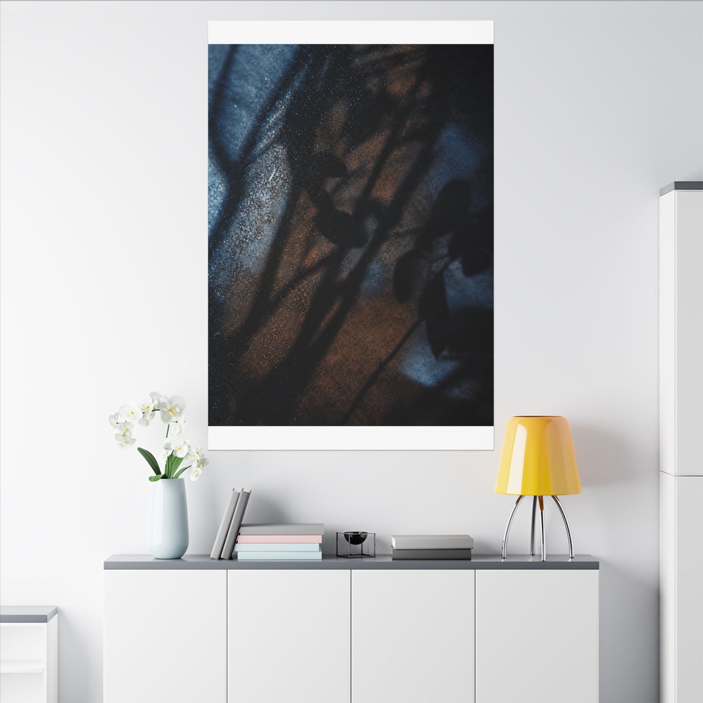 Moonlight Shadow Play Canvas Art - Dark Japandi Ma