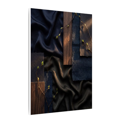 Silk Drape Spring Canvas Art | Dark Japandi Moody Design