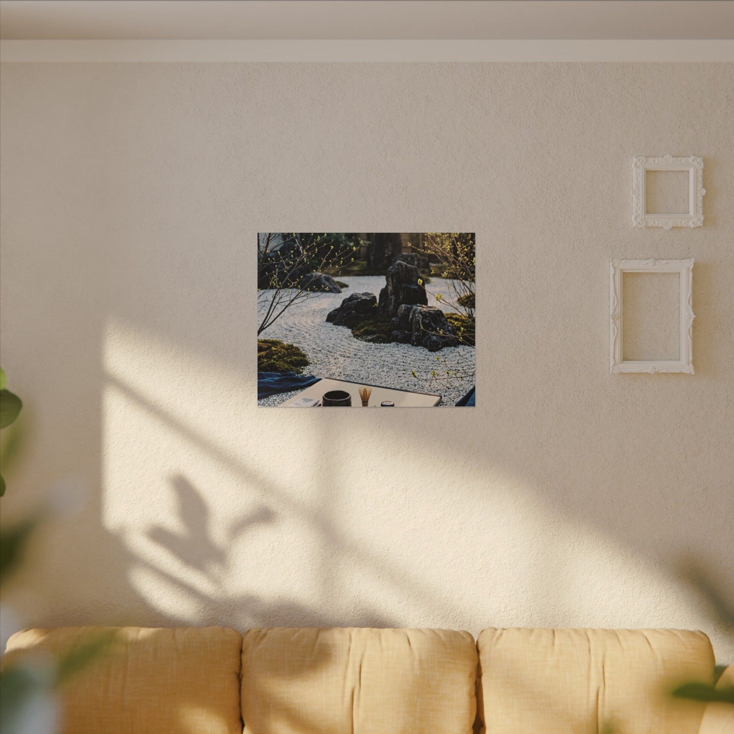 Zen Tea Ceremony in Golden Hour | Karesansui Canvas Art