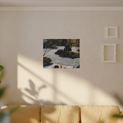 Zen Tea Ceremony in Golden Hour | Karesansui Canvas Art