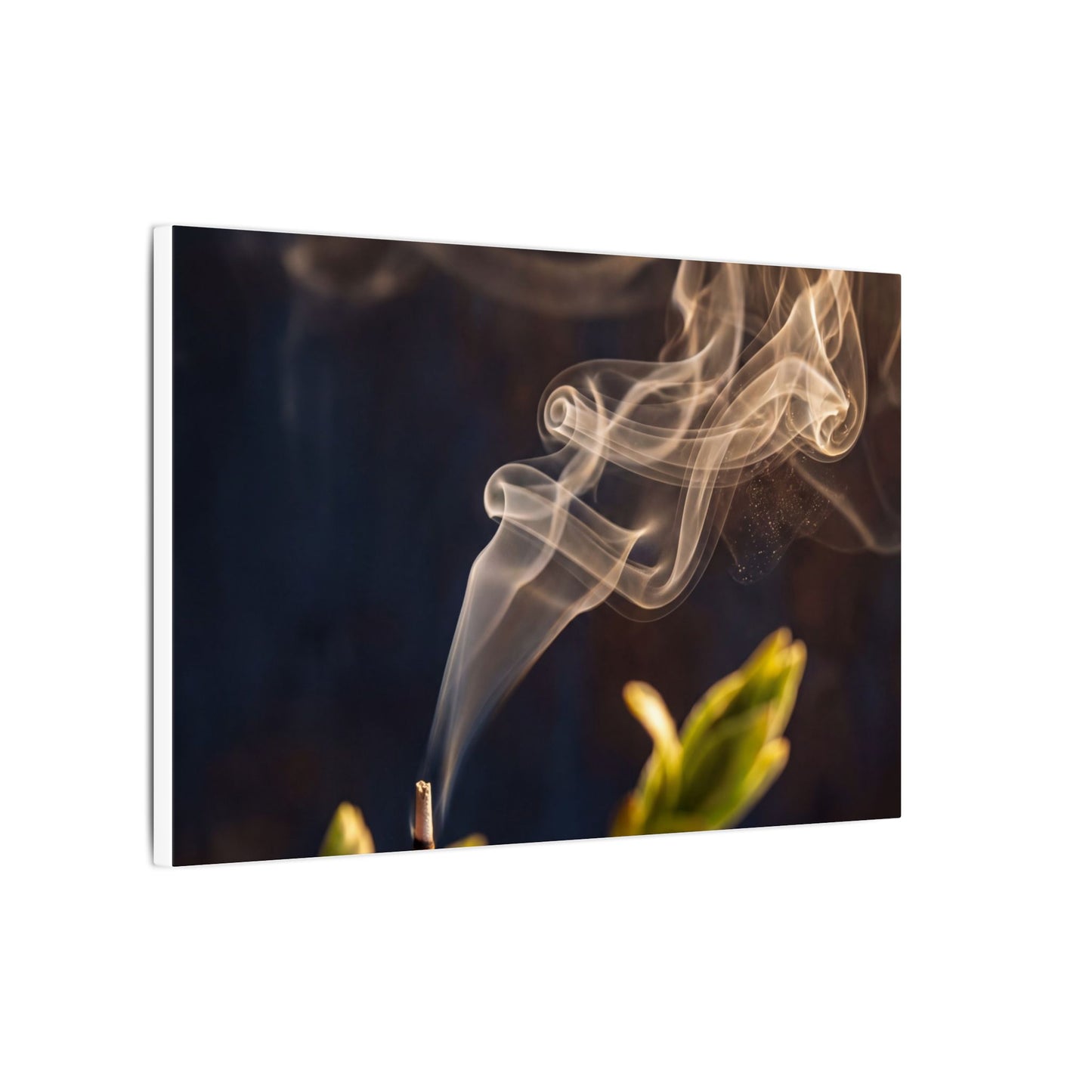 Incense Smoke Spring Canvas Art | Dark Japandi Atmospheric Design