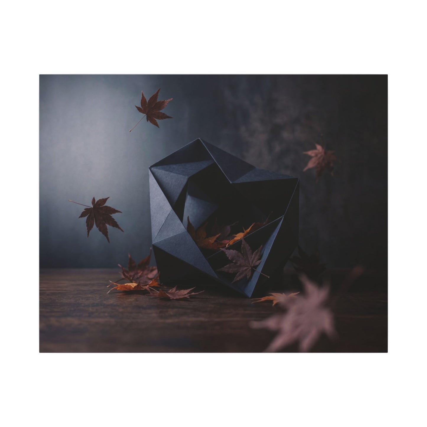 Dark Japandi Paper Fold in Dawn | Shadow Zen Canvas Art
