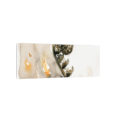 Fern Unfurling Watercolor Canvas Art | Earthy Japandi Art