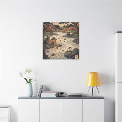 Rock Garden Autumn Canvas Art | Zen Serene Design