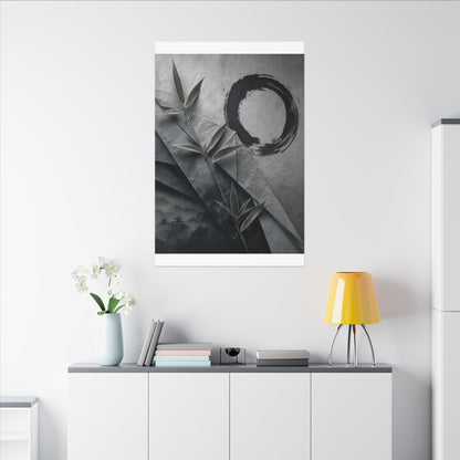 Winter Paper Fold Enso Canvas Art | Serene Decor