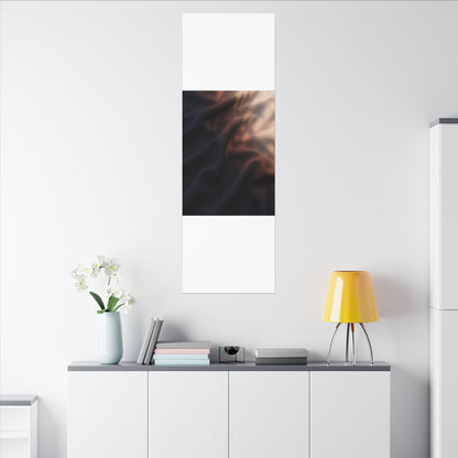 Dark Japandi Silk Drape in Dawn | Shadow Zen Canvas Art