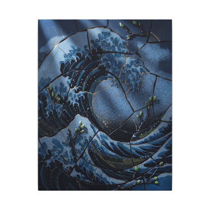 Ocean Wave Spring Canvas Art | Kintsugi Artful Design