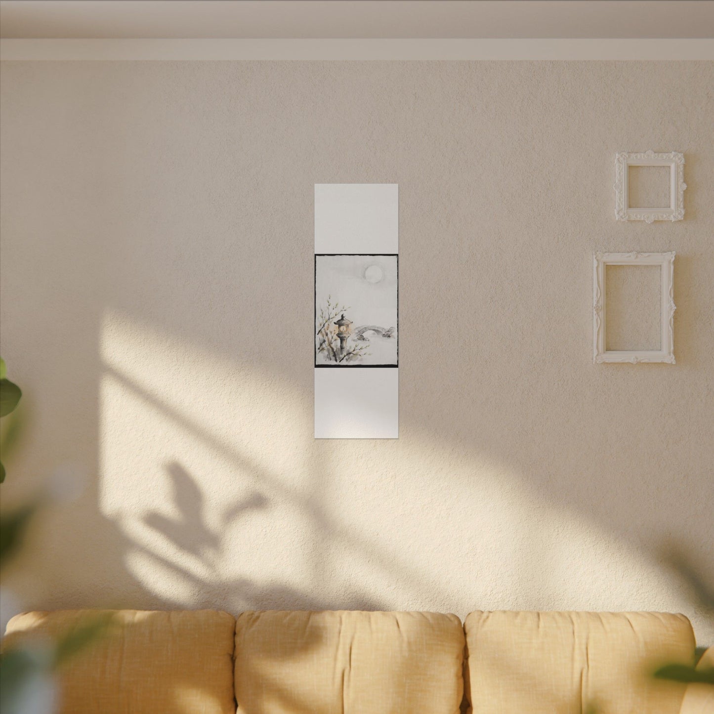 Moonlit Garden Spring Canvas Art | Zen Contemplative Design