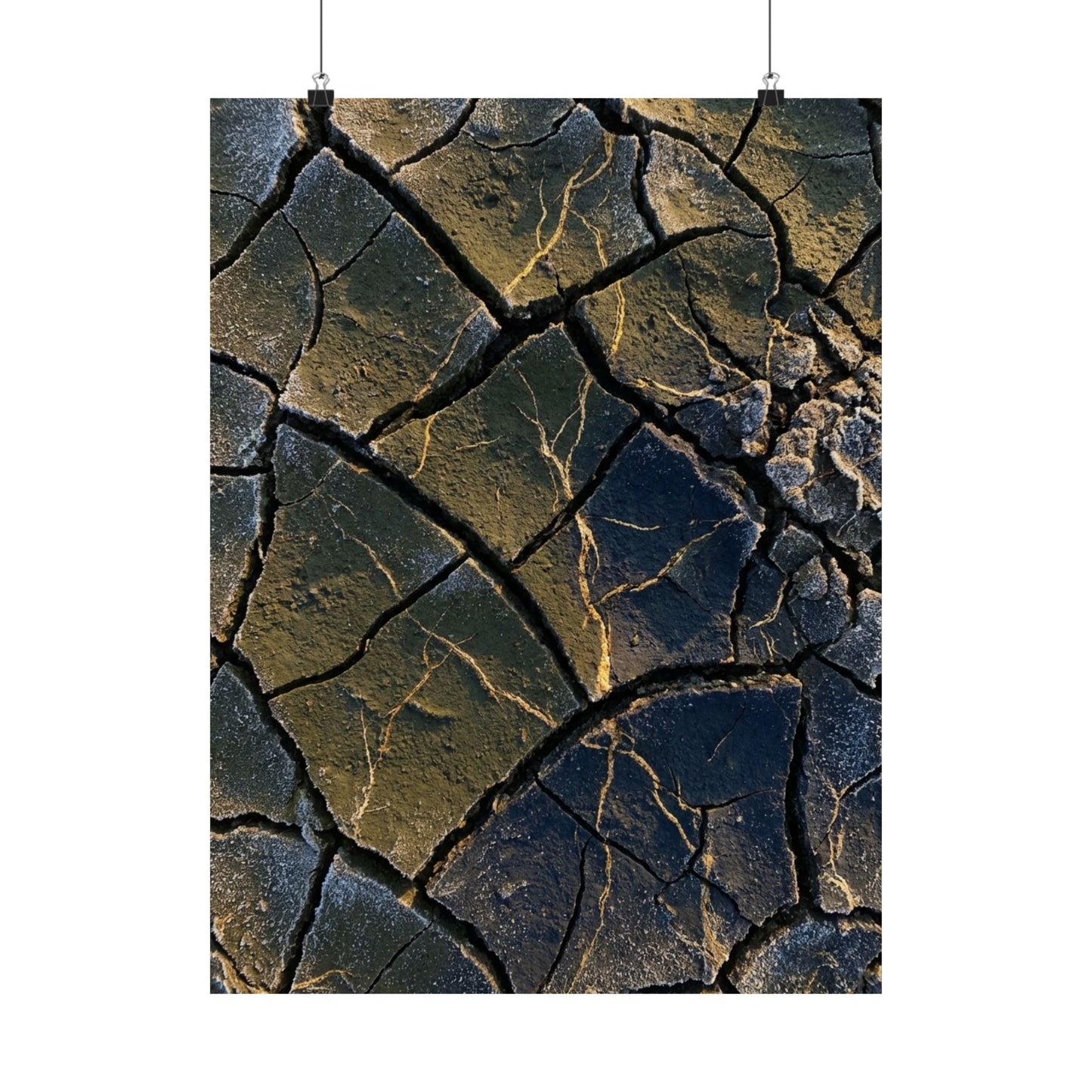 Kanso Cracked Earth Wall Art Print - Dark Japandi Moody Minimal Art Print