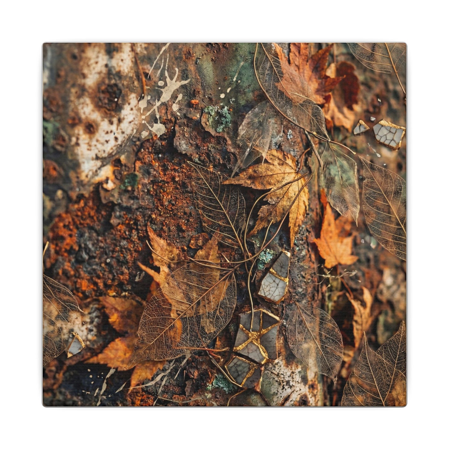 Rust Patina Canvas Art | Autumn Japandi Texture Art