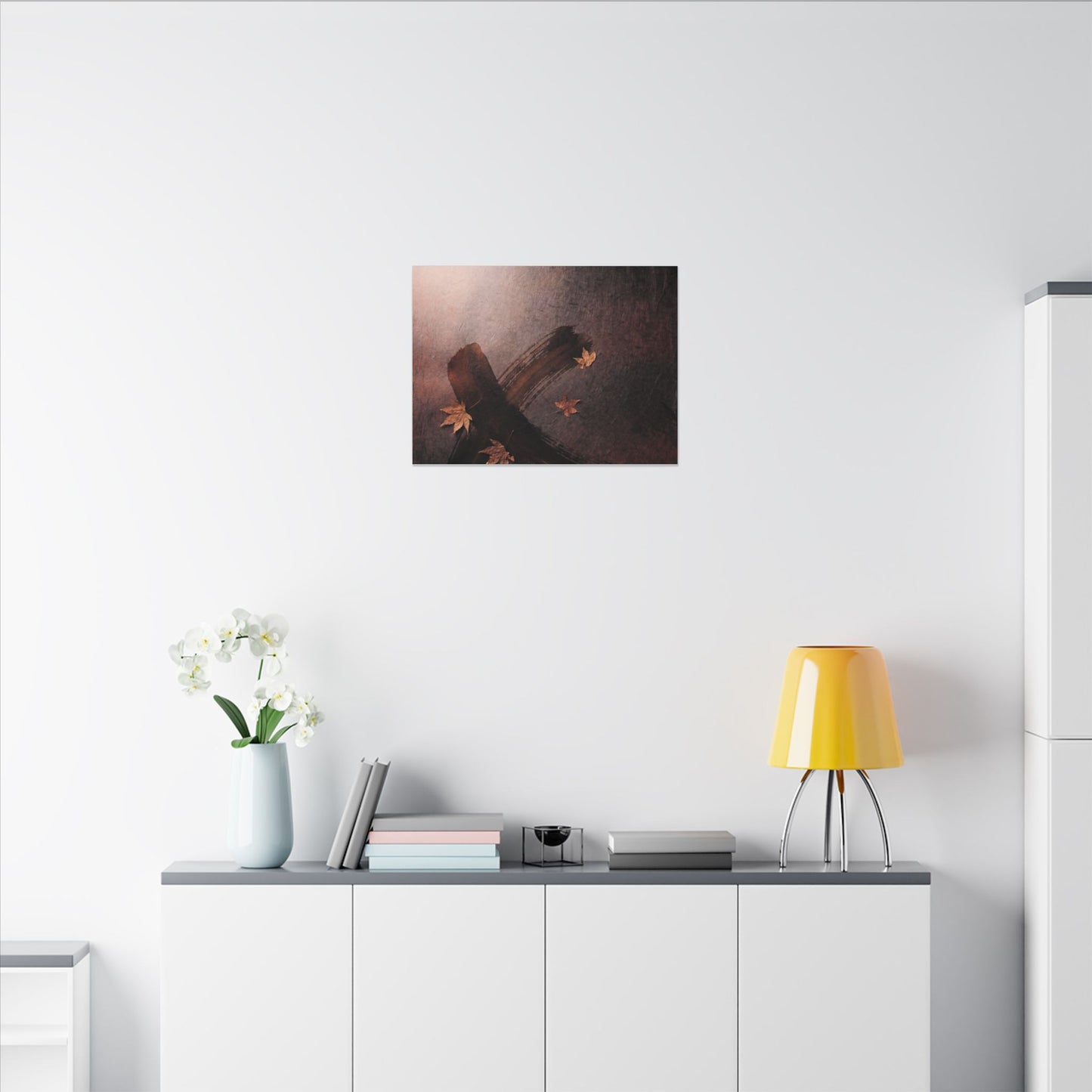 Moody Ink Brushstroke Canvas Art - Moody Minimal Dark Japandi