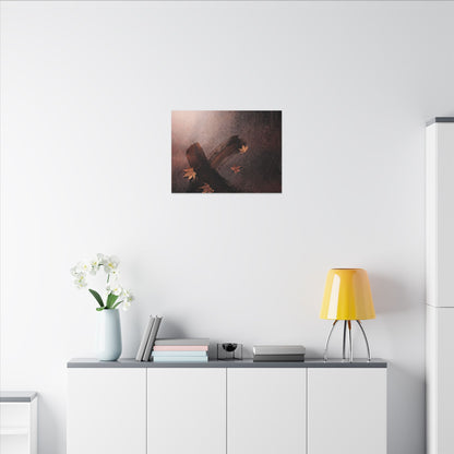 Moody Ink Brushstroke Canvas Art - Moody Minimal Dark Japandi