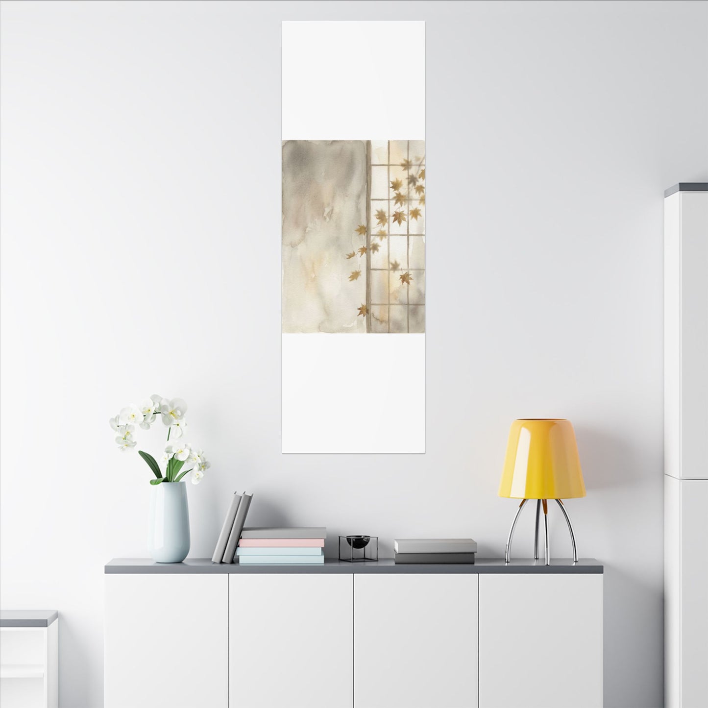 Warm Shoji Screen Canvas Art - Watercolor Japandi