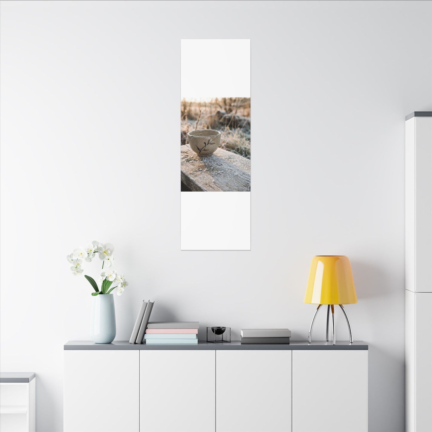 Golden Hour Ceramic Bowl Canvas Art - Japandi Ma