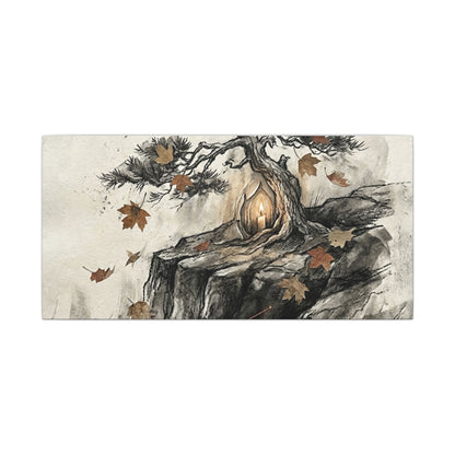 Pine Tree Autumn Canvas Art | Japandi Earthy Design