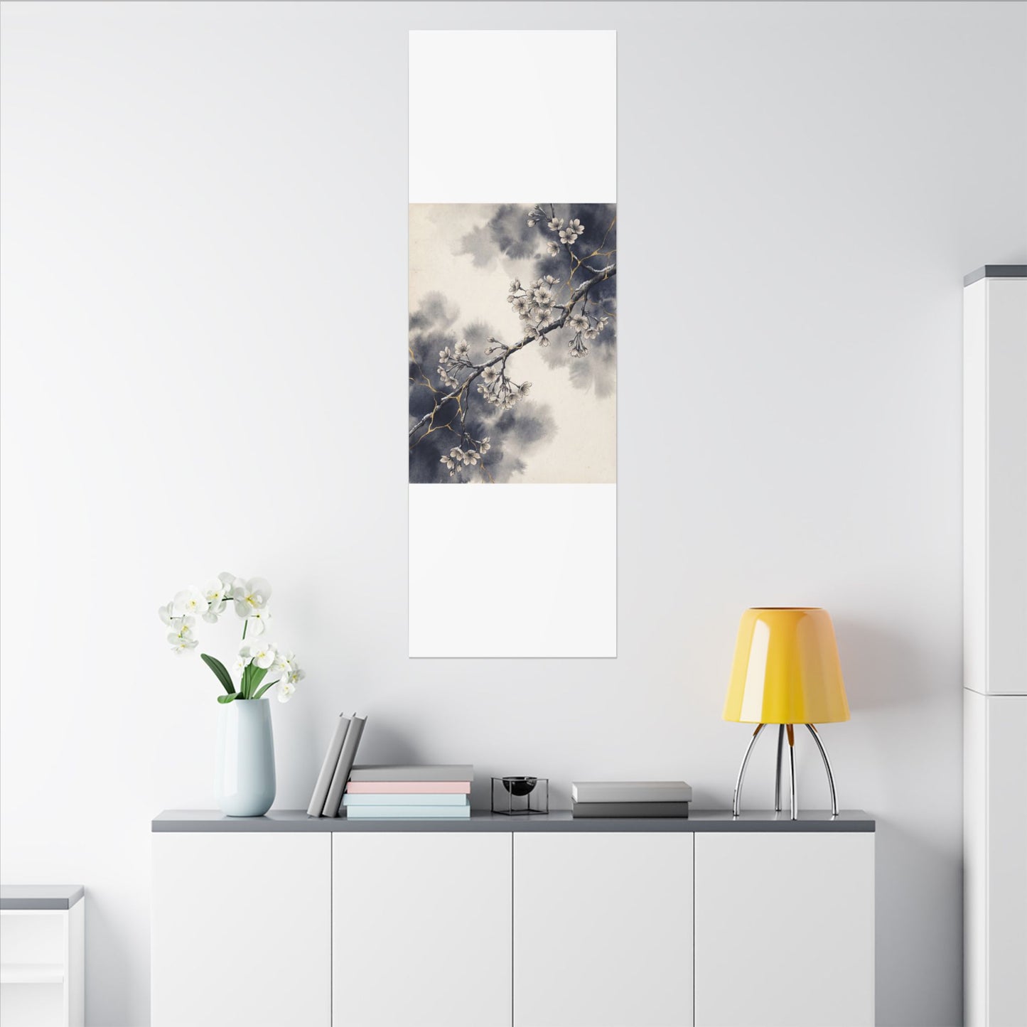Ma Cherry Blossom Canvas Art - Kintsugi Gold Vein