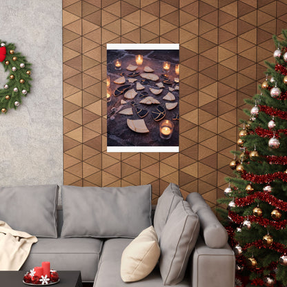 Broken Pottery Winter Wall Art Print | Kintsugi Healing Design
