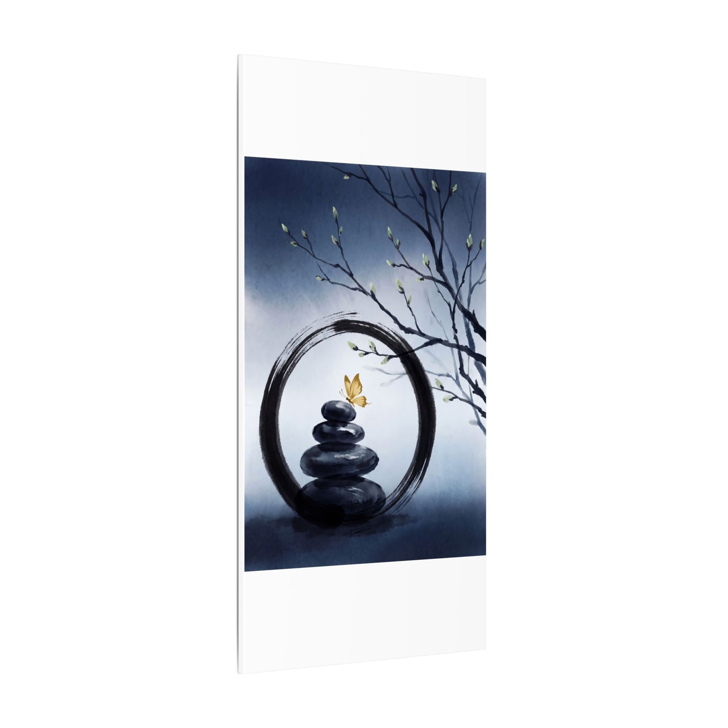 River Stones Spring Canvas Art | Zen Peaceful Design