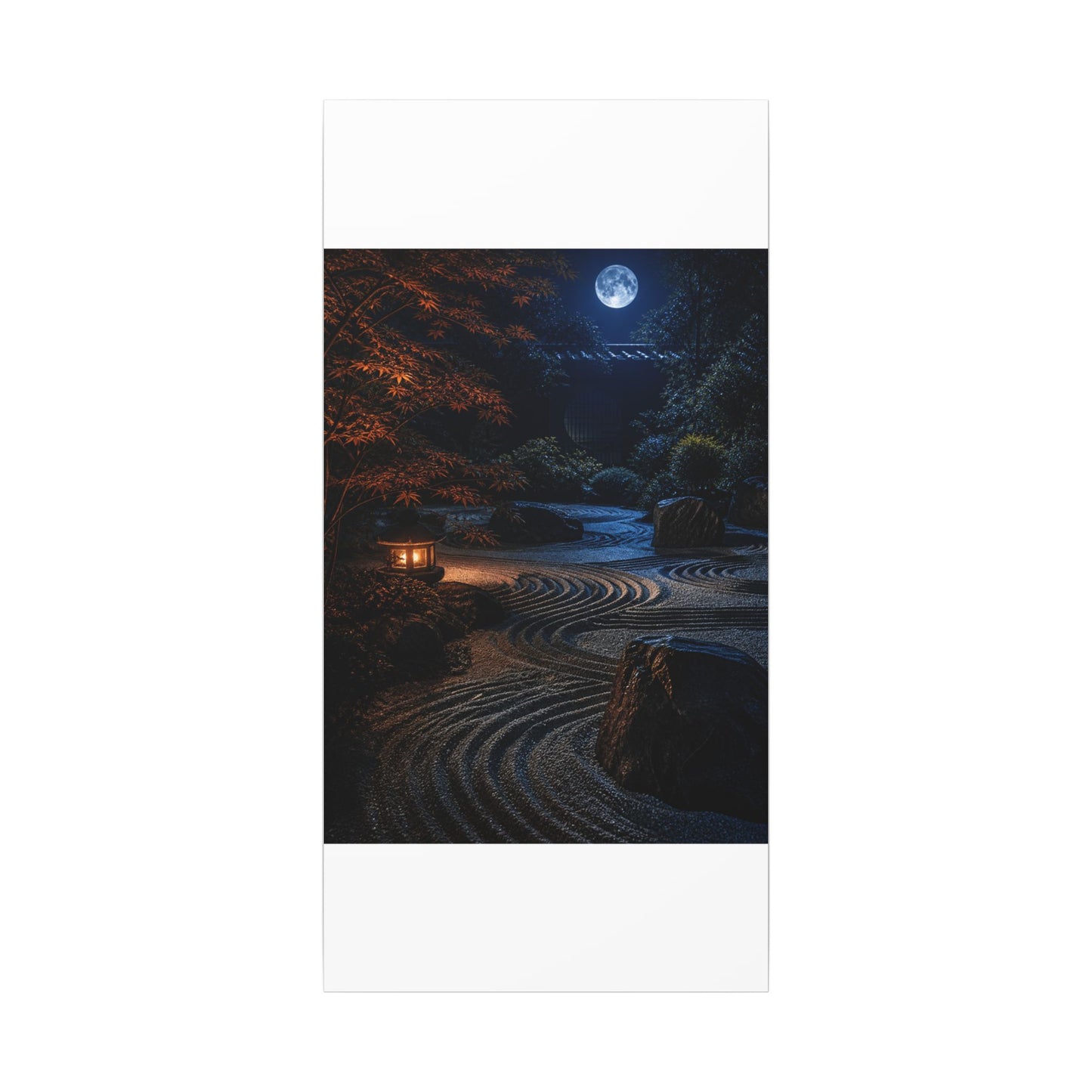 Summer Rock Garden Shadow Zen Canvas Art | Moody Decor