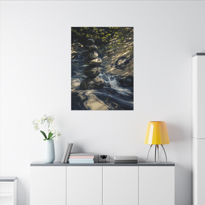 Kintsugi River Stones in Dappled | Broken Beauty Canvas Art
