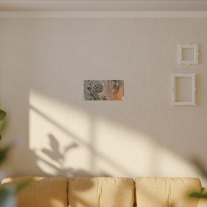 Japandi Fern Unfurling in Candlelight | Texture Canvas Art