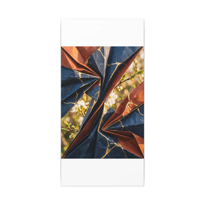 Kintsugi Paper Fold in Golden Hour | Crackle Gold Canvas Art