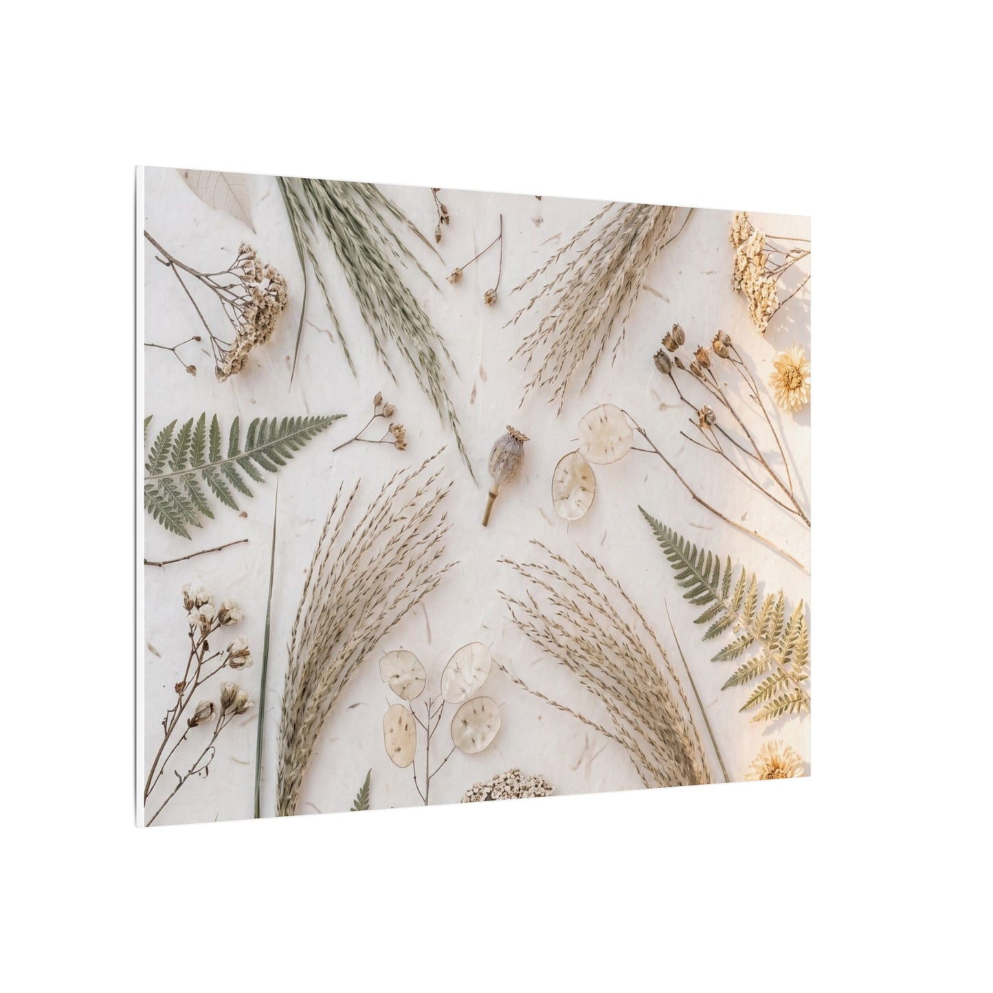 Elegant Dried Flowers Canvas Art - Japanese Pattern Japandi