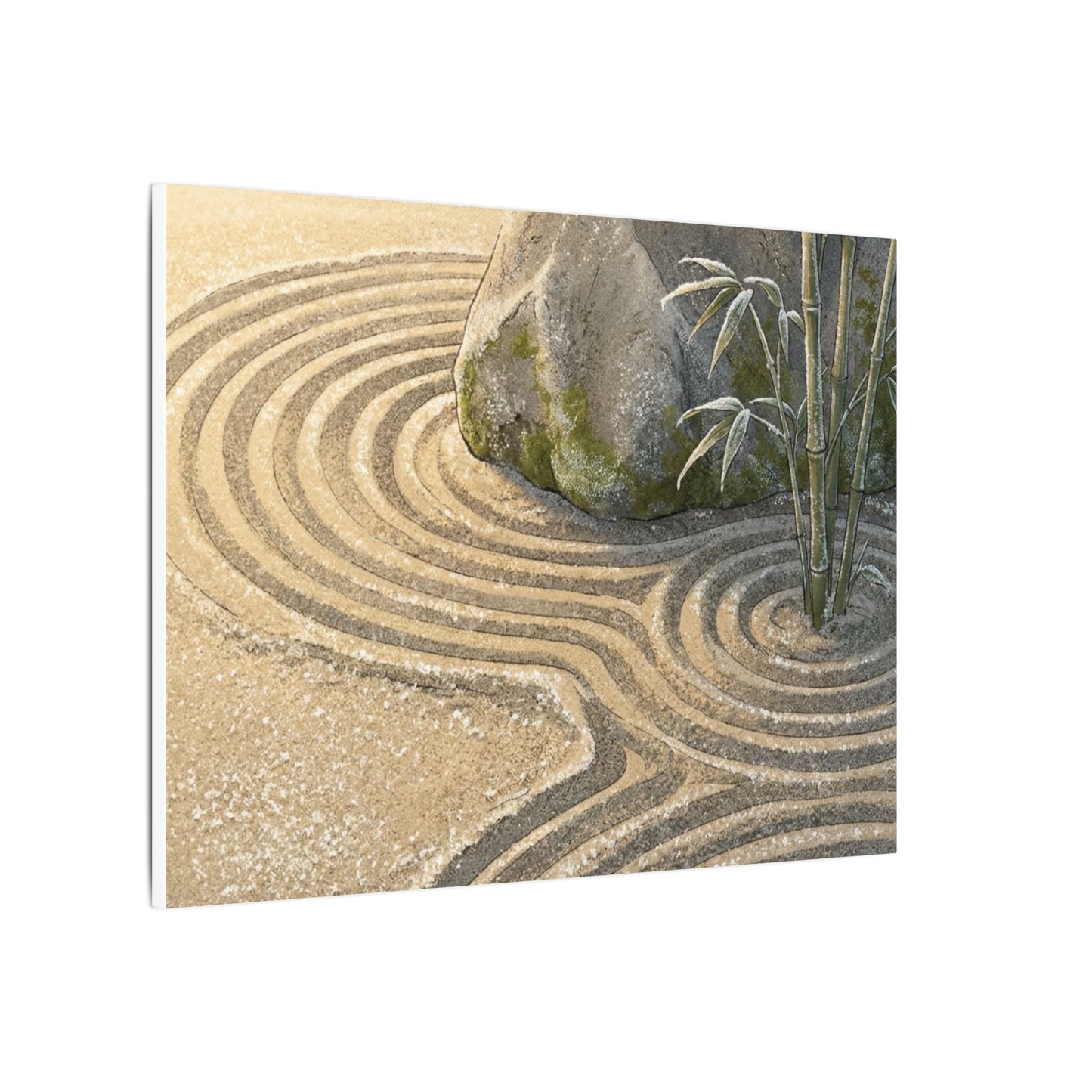 Rock Garden Winter Canvas Art | Zen Peaceful Design