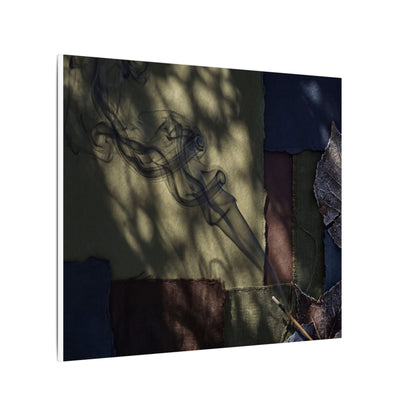 Ma Incense Smoke Canvas Art - Dark Japandi Dark Texture