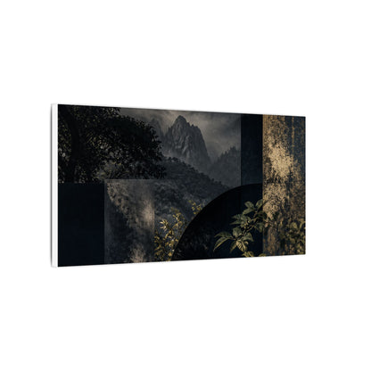 Mountain Mist Summer Canvas Art | Dark Japandi Atmospheric Design