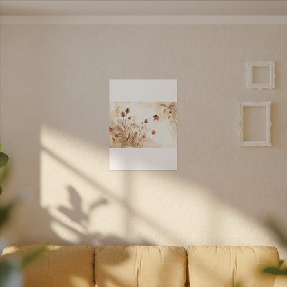 Dried Flowers Canvas Art | Autumn Japandi Watercolor Art