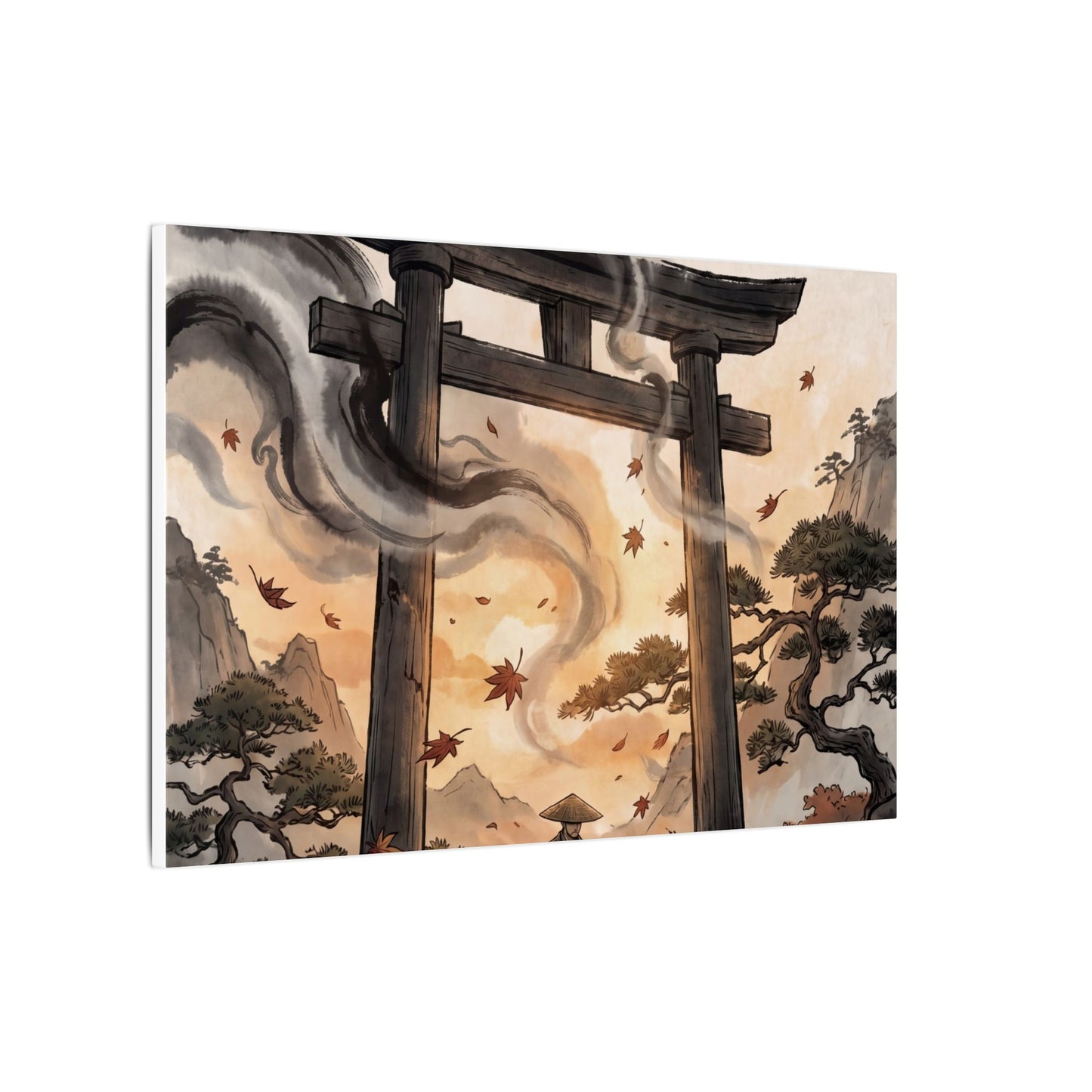 Torii Gate Ukiyo E Inspired Canvas Art | Serene Zen Art