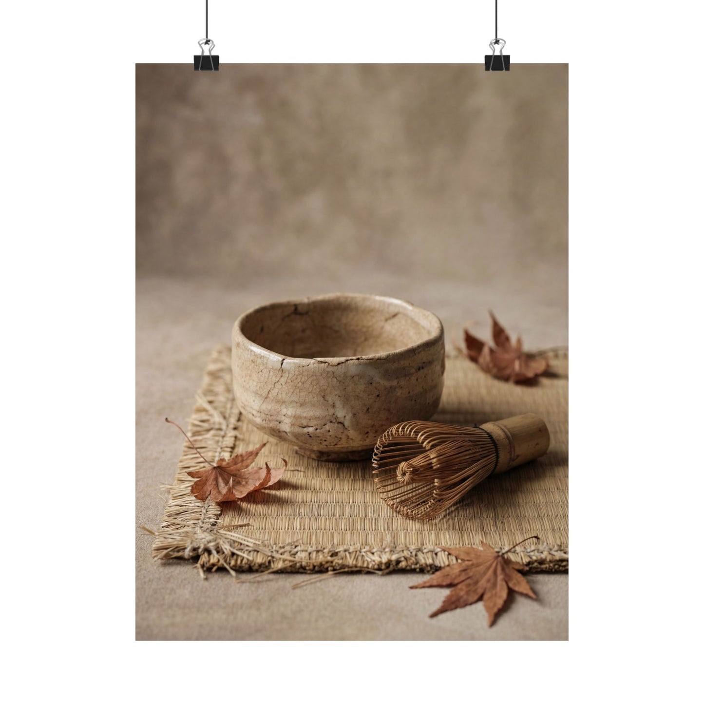 Tea Ceremony Autumn Wall Art Print | Japandi Warm Design Art Print