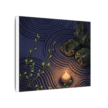Mono No Aware Rock Garden Canvas Art - Zen Ukiyo E Inspired