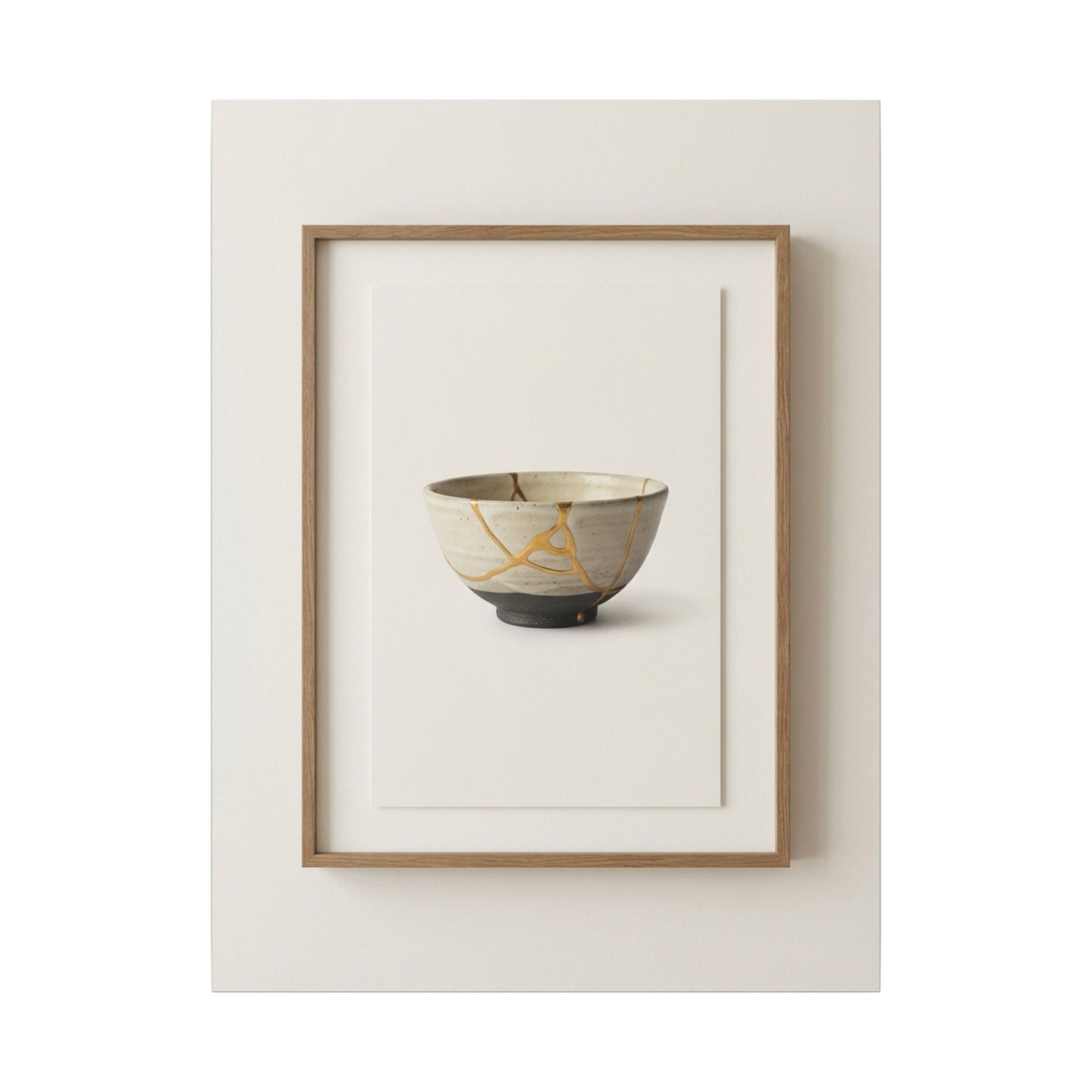 Kintsugi Charcoal Canvas Art