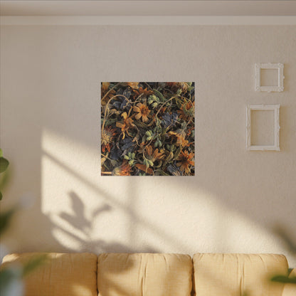 Spring Dried Flowers Japanese Pattern Canvas Art | Warm Decor