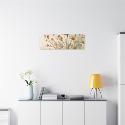 Summer Dried Flowers Watercolor Canvas Art | Elegant Decor