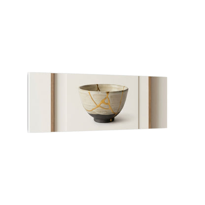 Kintsugi Charcoal Canvas Art