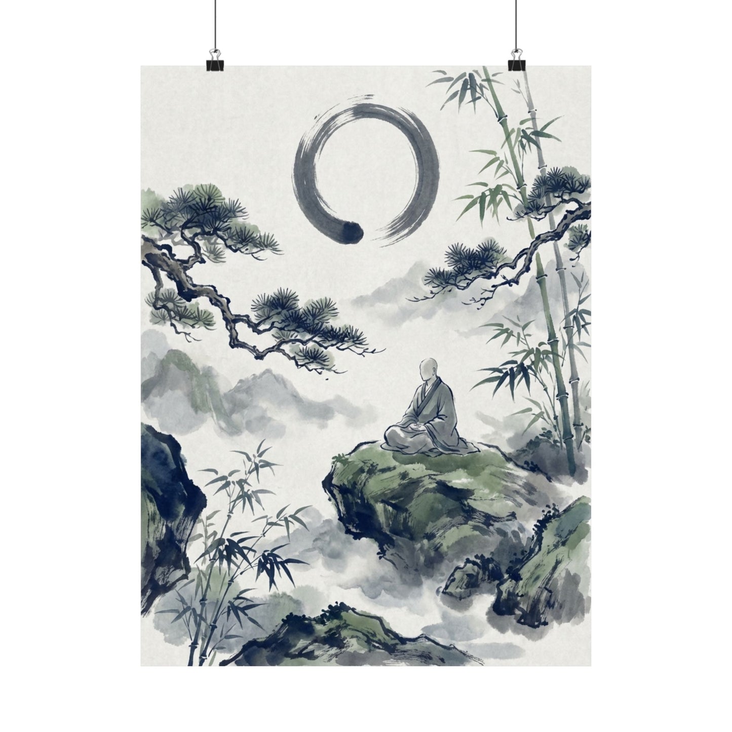 Zen Sumi-e Wall Art Print Art Print
