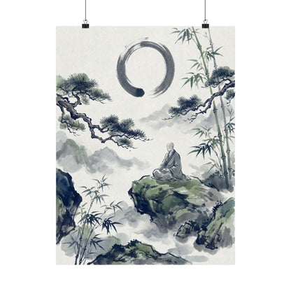 Zen Sumi-e Wall Art Print Art Print