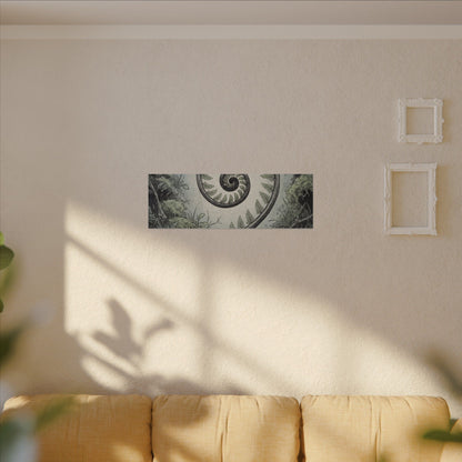 Zen Fern Unfurling in Dawn | Ukiyo E Inspired Canvas Art