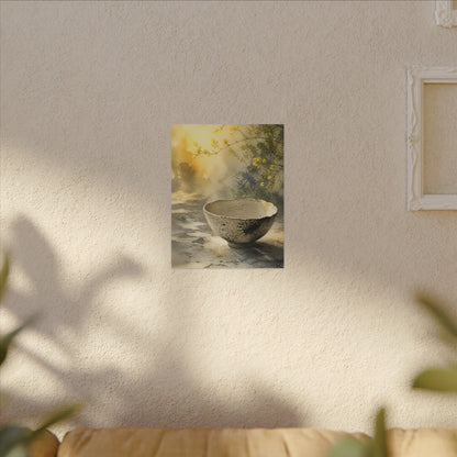 Cozy Ceramic Bowl Canvas Art - Watercolor Japandi
