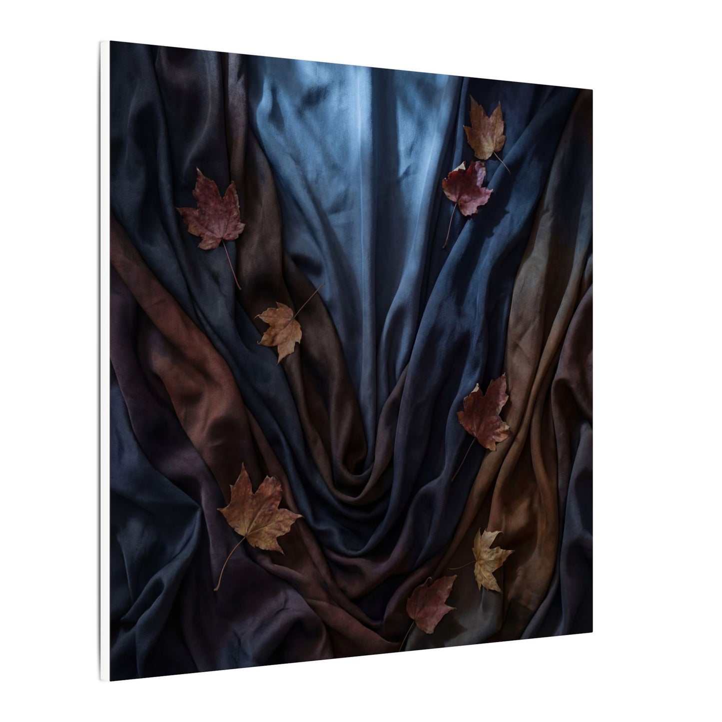 Silk Drape Canvas Art | Autumn Dark Japandi Moody Minimal Art