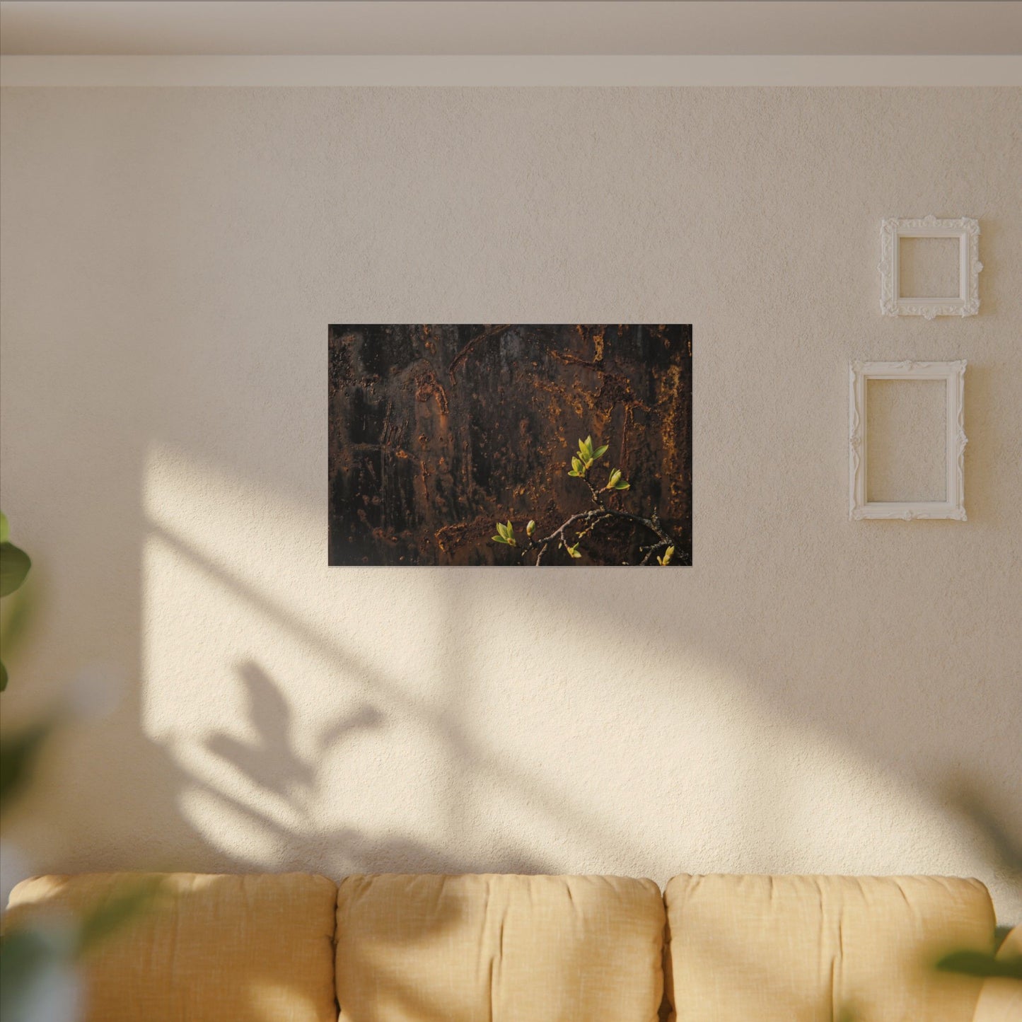 Golden Hour Rust Patina Canvas Art - Dark Japandi Fukinsei